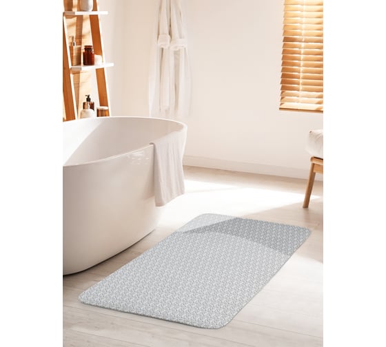 Коврик для ванной комнаты и туалета противоскользящий JOYARTY "Цветочное барокко" 60х100 см bath_57507_60x100