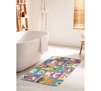 Коврик для ванной комнаты и туалета противоскользящий JOYARTY "Лающие друзья" 60х100 см bath_14785_60x100