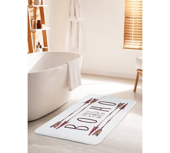 Коврик для ванной комнаты и туалета противоскользящий JOYARTY "Стрелы Бохо" 60х100 см bath_14634_60x100 1
