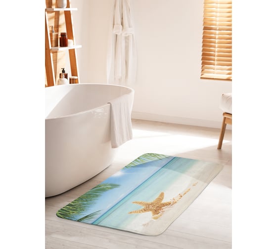 Коврик для ванной комнаты и туалета противоскользящий JOYARTY "Звезда загорает" 60х100 см bath_13818_60x100 1