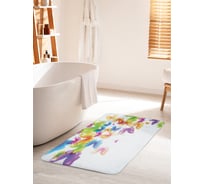Коврик для ванной комнаты и туалета противоскользящий JOYARTY "Радуга из бабочек" 60х100 см bath_15882_60x100