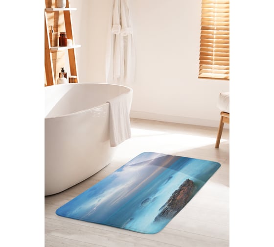 Коврик для ванной комнаты и туалета противоскользящий JOYARTY "Туманное море" 60х100 см bath_16325_60x100 1
