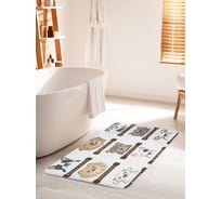 Коврик для ванной комнаты и туалета противоскользящий JOYARTY "Породы домашних псов" 60х100 см bath_14795_60x100