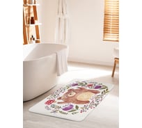 Коврик для ванной комнаты и туалета противоскользящий JOYARTY "Радостный медведь" 60х100 см bath_14527_60x100