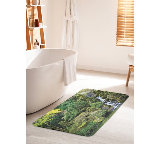 Коврик для ванной комнаты и туалета противоскользящий JOYARTY "Дикий незаметный водопад" 60х100 см bath_15325_60x100 1