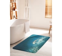 Коврик для ванной комнаты и туалета противоскользящий JOYARTY "Акула в косяке рыб" 60х100 см bath_17287_60x100