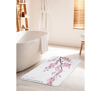 Коврик для ванной комнаты и туалета противоскользящий JOYARTY "Японские цветы" 60х100 см bath_15817_60x100