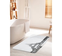 Коврик для ванной комнаты и туалета противоскользящий JOYARTY "Эйфелева башня прячется в облаках" 60х100 см bath_16216_60x100