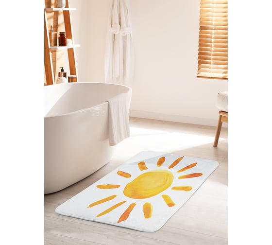 Коврик для ванной комнаты и туалета противоскользящий JOYARTY "Солнце глазами ребенка" 60х100 см bath_17695_60x100 1