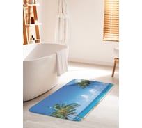 Коврик для ванной комнаты и туалета противоскользящий JOYARTY "Пальмы жаждут дружбы" 60х100 см bath_16253_60x100