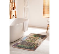 Коврик для ванной комнаты и туалета противоскользящий JOYARTY "Цветочные улицы" 60х100 см bath_14597_60x100