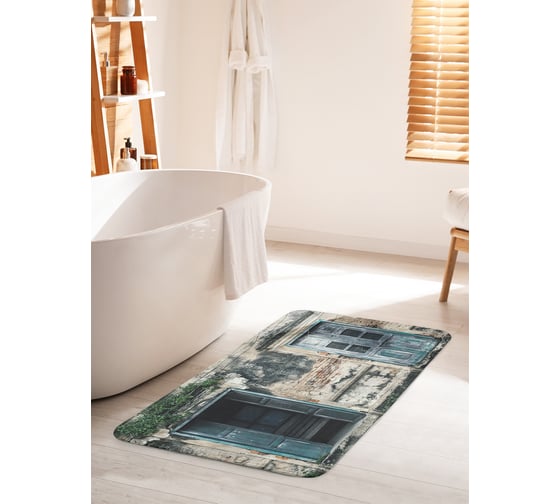 Коврик для ванной комнаты и туалета противоскользящий JOYARTY "Старинное жилье" 60х100 см bath_16412_60x100 1