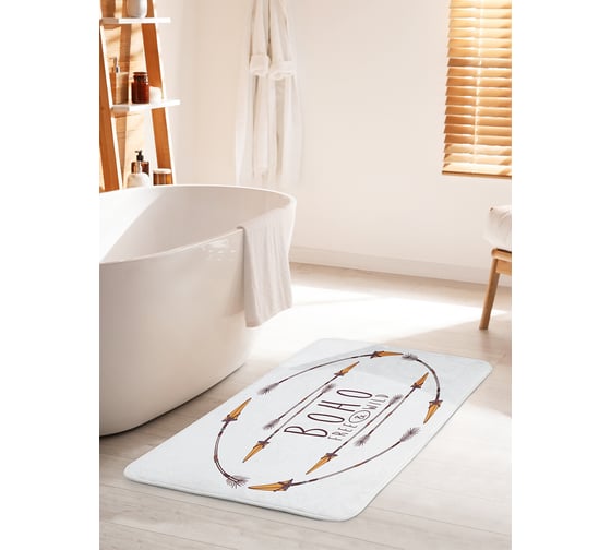 Коврик для ванной комнаты и туалета противоскользящий JOYARTY "Свободный и дикий" 60х100 см bath_14637_60x100 1