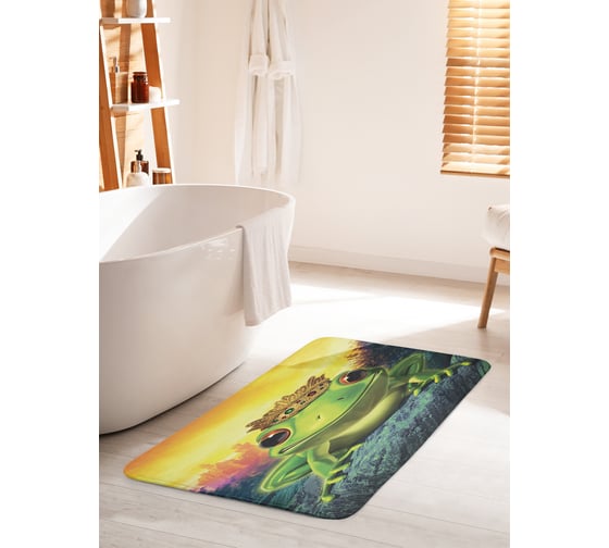 Коврик для ванной комнаты и туалета противоскользящий JOYARTY "Королева лягушка" 60х100 см bath_15257_60x100 1
