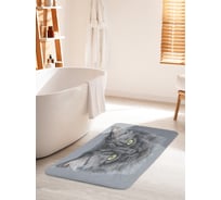 Коврик для ванной комнаты и туалета противоскользящий JOYARTY "Портрет пушистого кота" 60х100 см bath_31336_60x100