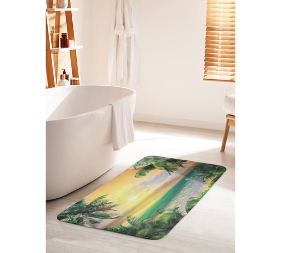 Коврик для ванной комнаты и туалета противоскользящий JOYARTY "Приятный вечер" 60х100 см bath_12877_60x100 1