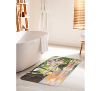 Коврик для ванной комнаты и туалета противоскользящий JOYARTY "Плывущие ароматные свечи" 60х100 см bath_12505_60x100