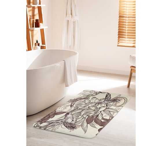 Коврик для ванной комнаты и туалета противоскользящий JOYARTY "Погоня за нектаром" 60х100 см bath_12391_60x100 1
