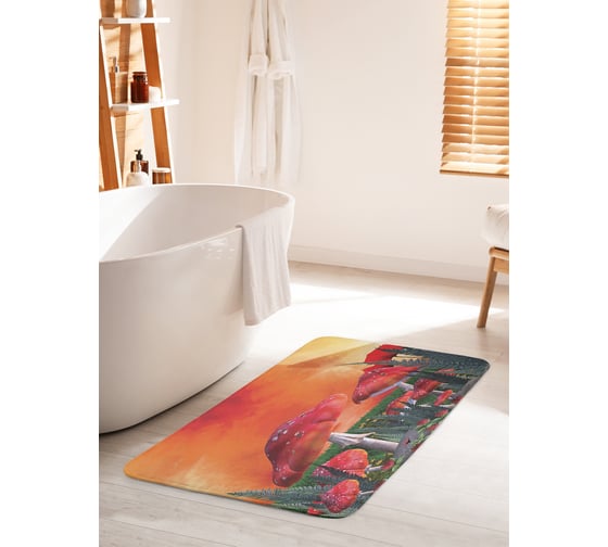 Коврик для ванной комнаты и туалета противоскользящий JOYARTY "Опасные грибы" 60х100 см bath_12101_60x100 1