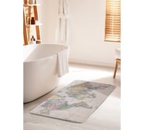 Коврик для ванной комнаты и туалета противоскользящий JOYARTY "Карта мира" 60х100 см bath_13765_60x100