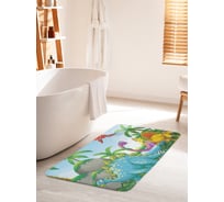 Коврик для ванной комнаты и туалета противоскользящий JOYARTY "Динозавры на водопое" 60х100 см bath_12664_60x100