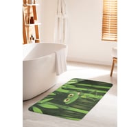 Коврик для ванной комнаты и туалета противоскользящий JOYARTY "Голодная лягушка на бамбуке" 60х100 см bath_15255_60x100