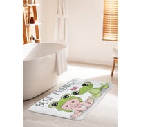 Коврик для ванной комнаты и туалета противоскользящий JOYARTY "Лучшие друзья лягушки" 60х100 см bath_15267_60x100