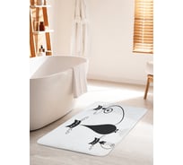 Коврик для ванной комнаты и туалета противоскользящий JOYARTY "Котята с мамой" 60х100 см bath_9655_60x100