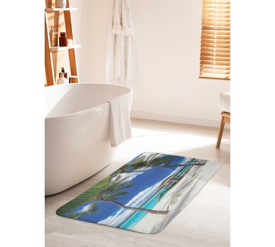 Коврик для ванной комнаты и туалета противоскользящий JOYARTY "Освежающий отдых" 60х100 см bath_10157_60x100 1