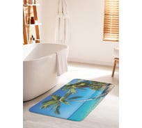 Коврик для ванной комнаты и туалета противоскользящий JOYARTY "Падающая пальма на пляже" 60х100 см bath_10065_60x100
