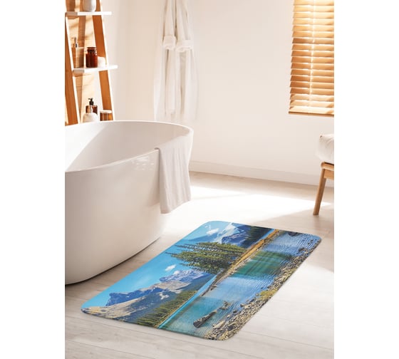 Коврик для ванной комнаты и туалета противоскользящий JOYARTY "Горная река" 60х100 см bath_10292_60x100 1
