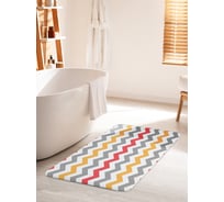 Коврик для ванной комнаты и туалета противоскользящий JOYARTY "Зигзаги настроения" 60х100 см bath_11622_60x100