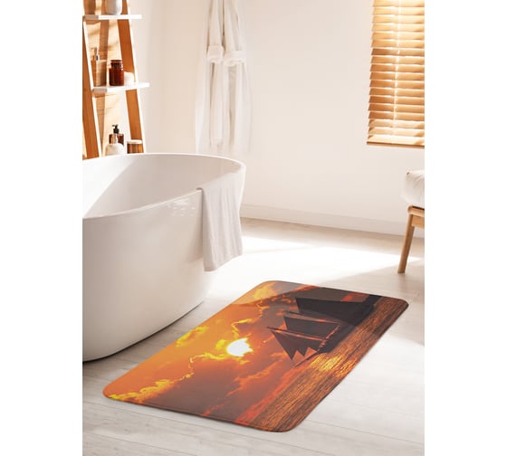 Коврик для ванной комнаты и туалета противоскользящий JOYARTY "Тихий закат" 60х100 см bath_11702_60x100 1