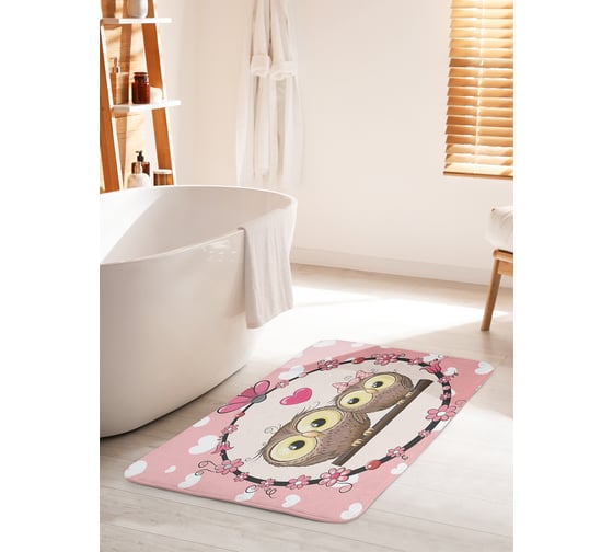 Коврик для ванной комнаты и туалета противоскользящий JOYARTY "Любовные сплетни" 60х100 см bath_10795_60x100 1