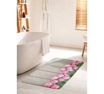Коврик для ванной комнаты и туалета противоскользящий JOYARTY "Розы на деревянных досках" 60х100 см bath_10582_60x100