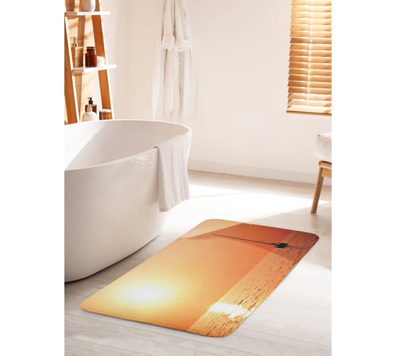 Коврик для ванной комнаты и туалета противоскользящий JOYARTY "Параллельно закату" 60х100 см bath_11703_60x100 1