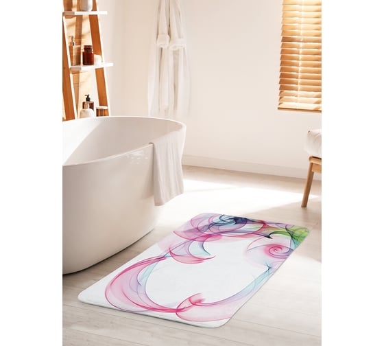 Коврик для ванной комнаты и туалета противоскользящий JOYARTY "Красочный дым" 60х100 см bath_12460_60x100 1