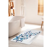 Коврик для ванной комнаты и туалета противоскользящий JOYARTY "Порхающие бабочки" 60х100 см bath_11024_60x100