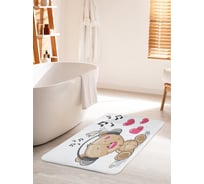 Коврик для ванной комнаты и туалета противоскользящий JOYARTY "Музыкальный мишка" 60х100 см bath_12667_60x100