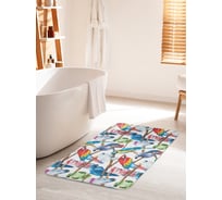 Коврик для ванной комнаты и туалета противоскользящий JOYARTY "Коллекция попугаев" 60х100 см bath_12044_60x100