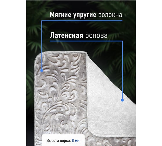 Коврик для ванной комнаты FORA 50-80 см, полиэстер FOR-PE-MON50-80B