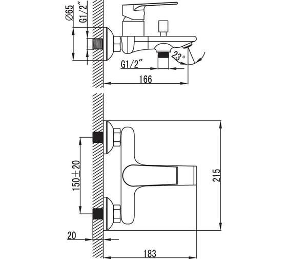 Смеситель для ванны IDDIS Edifice EDISB00i02WA