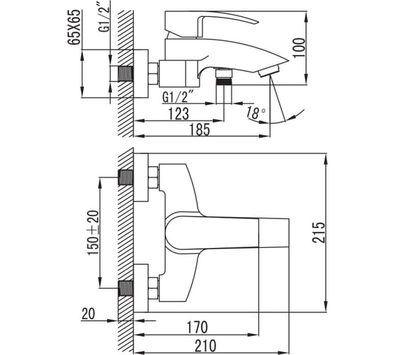 Смеситель для ванны IDDIS Vane VANSB00i02WA