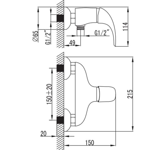 Смеситель для душа IDDIS Leaf LEASB00I03WA