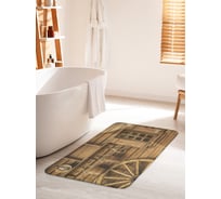 Коврик для ванной комнаты и туалета противоскользящий JoyArty "Колесо у деревянного дома" 60х100 см bath_10230_60x100