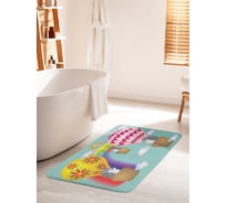 Коврик для ванной комнаты и туалета противоскользящий JoyArty "На воздушных шарах" 60х100 см bath_67703_60x100