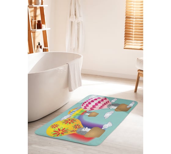 Коврик для ванной комнаты и туалета противоскользящий JoyArty "На воздушных шарах" 60х100 см bath_67703_60x100 1