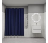 Штора для ванной IDDIS 200x180 см, полиэтилен (PE), темно-синий P05PE18i11