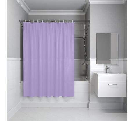 Штора для ванной IDDIS 200x180 см, PE, светло-фиолетовый P08PE18i11