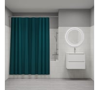 Штора для ванной IDDIS 200x180 см, полиэтилен (PE), темно-зеленый P04PE18i11
